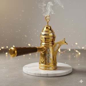 Dallah en cuivre – Cafetière traditionnelle artisanale – Cezve Ibrik oriental pour moka et expresso – 100 % cuivre pur