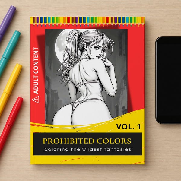 Libro de Colorear para Adultos Vol. 1 | 60 Páginas | 60 Chicas Anime | Diferentes Poses | Topless | Arte sexy | Erotico | Estilo Anime |
