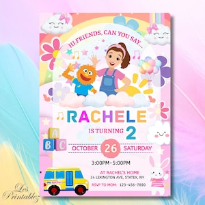 Editable Ms Rachel Toddler Birthday Invitation, Ms. Rachel Invitation, Miss Rachel Birthday Themed Party, Printable Ms. Rachel Kids Invite