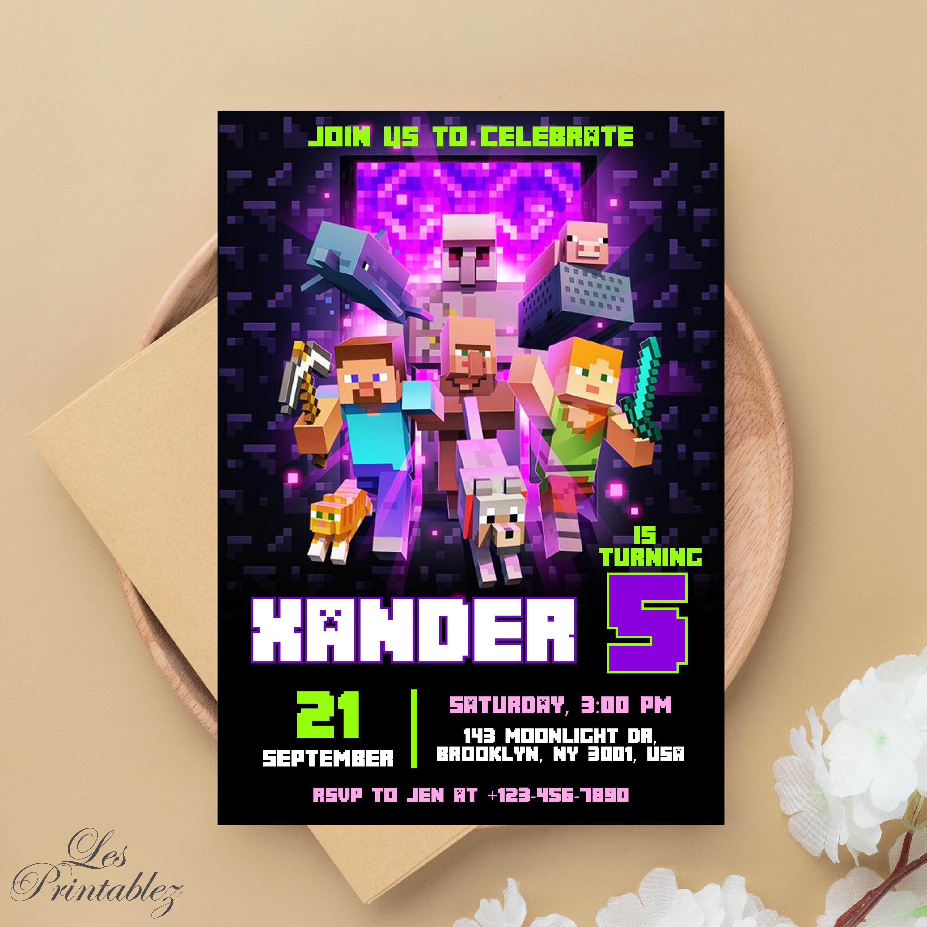 LesPrintablez Minecraft Invitation