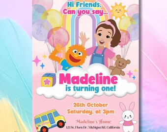 Editable Ms Rachel Toddler Birthday Invitation, Ms. Rachel Invitation, Miss Rachel Birthday Themed Party, Printable Ms. Rachel Kids Invite
