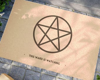 The Ward Is Watching, Witchy Protective Doormat, Welcome Mat, Home & Living Decor