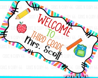 DIY Classroom Banner Template: Brown Kraft Paper, Back to School (Digital Download)