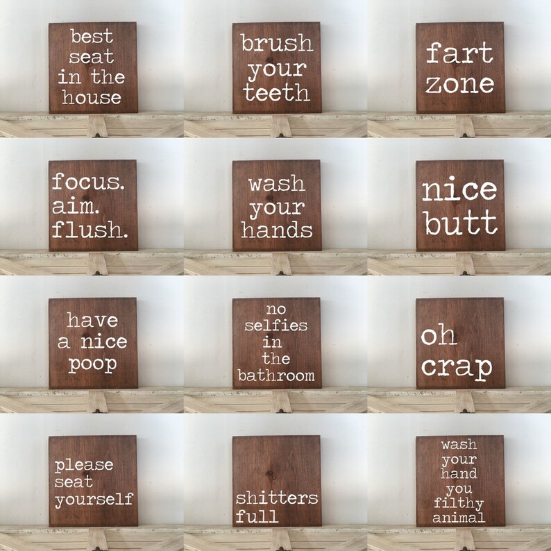 Bathroom Signs, Bathroom Humor, Funny bathroom signs, Fart Zone, Nice Butt, Best Seat In The House, bathroom decor 