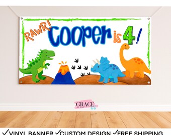 Dinosaur Birthday Banner, Dinosaur Birthday Decorations, Dinosaur Birthday Party, Dino Backdrop, Dinosaur Party Decoration, Boy Dino Decor