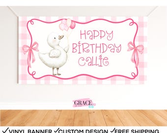 One Silly Goose Birthday Banner Girl | Goose First Birthday Decor |  Goose Birthday  Party Backdrop | Silly Goose 1st birthday decorations
