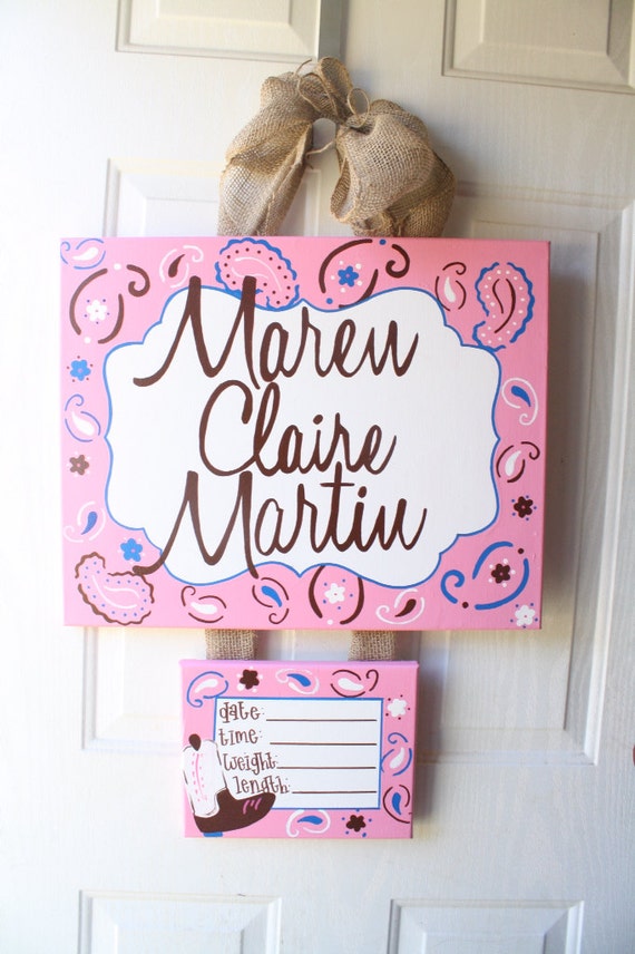 Baby Hospital Door Hanger Newborn Hospital Door Wreath Etsy