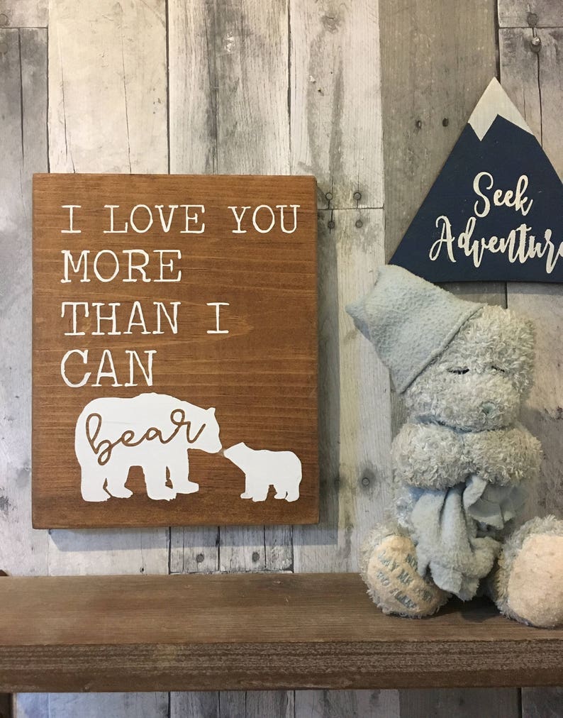 Bear Nursery Decor Little Bear Sign Woodland Nursery Etsy