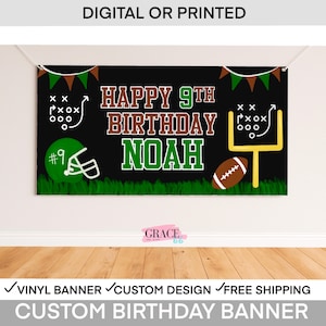 Football Birthday Banner, Football Party Decor, Football Birthday Decoration, Football Backdrop, Birthday Football Banner, Tailgate Banner