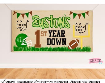 Football Birthday Banner, Football Party Decor, Football Birthday Decoration, Football Backdrop, Birthday Football Banner, Tailgate Banner