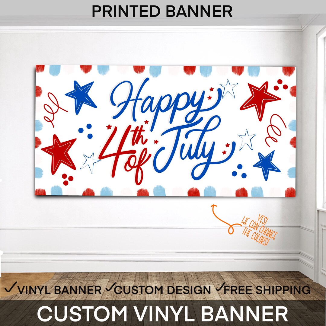 Happy 4th of July Banner | Patriotic Party Decorations | Independence ...