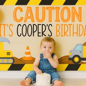 Construction Party Banner, Construction Birthday Banner, Construction Party Decor, Construction Birthday Party Decor, Boys birthday banner