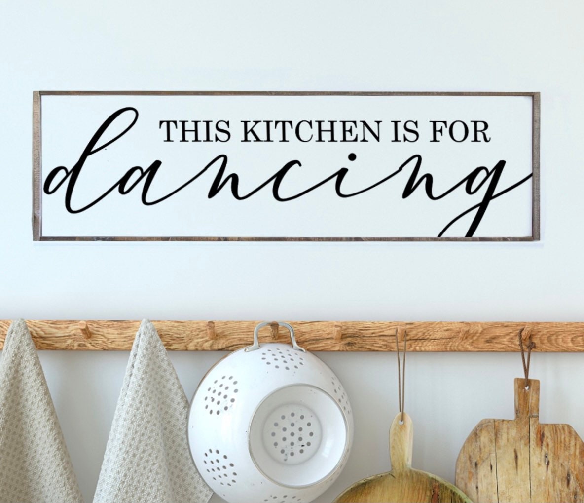 This Kitchen Is For Dancing Wood Sign | Kitchen Decor | Rustic Wood S…