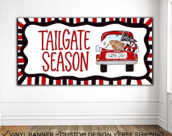 Custom Football Tailgate Banner – Game Day Party Decor – Team Spirit Banner – College Football Backdrop – Personalized Football Sign