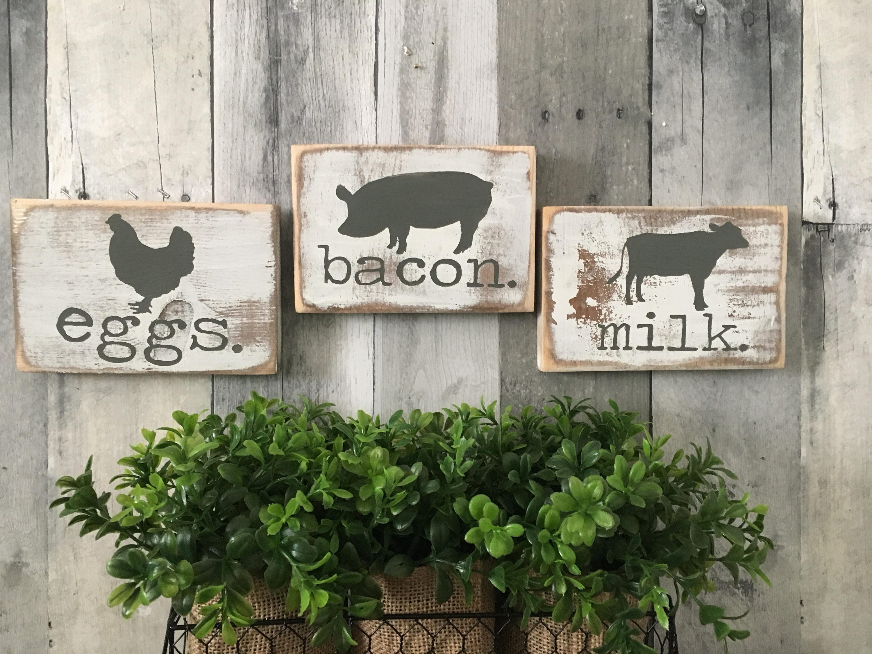 Farmhouse Kitchen Decor Farmhouse Animals Cow Pig Chicken Etsy