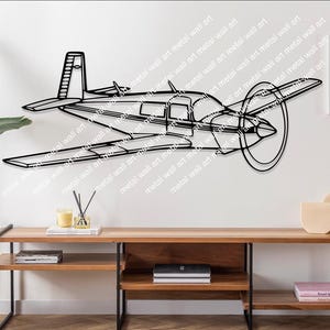 Mooney M20J ANGLE Aircraft Metal Wall Art , Airplane Decor, Gifts, Custom Aircraft Wall Art, Helicopter Wall Art, Pilot Gifts