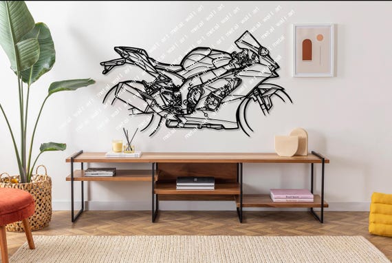 ZX-10R Motorcycle Silhouette Metal Wall Art, Unique Biker Gift