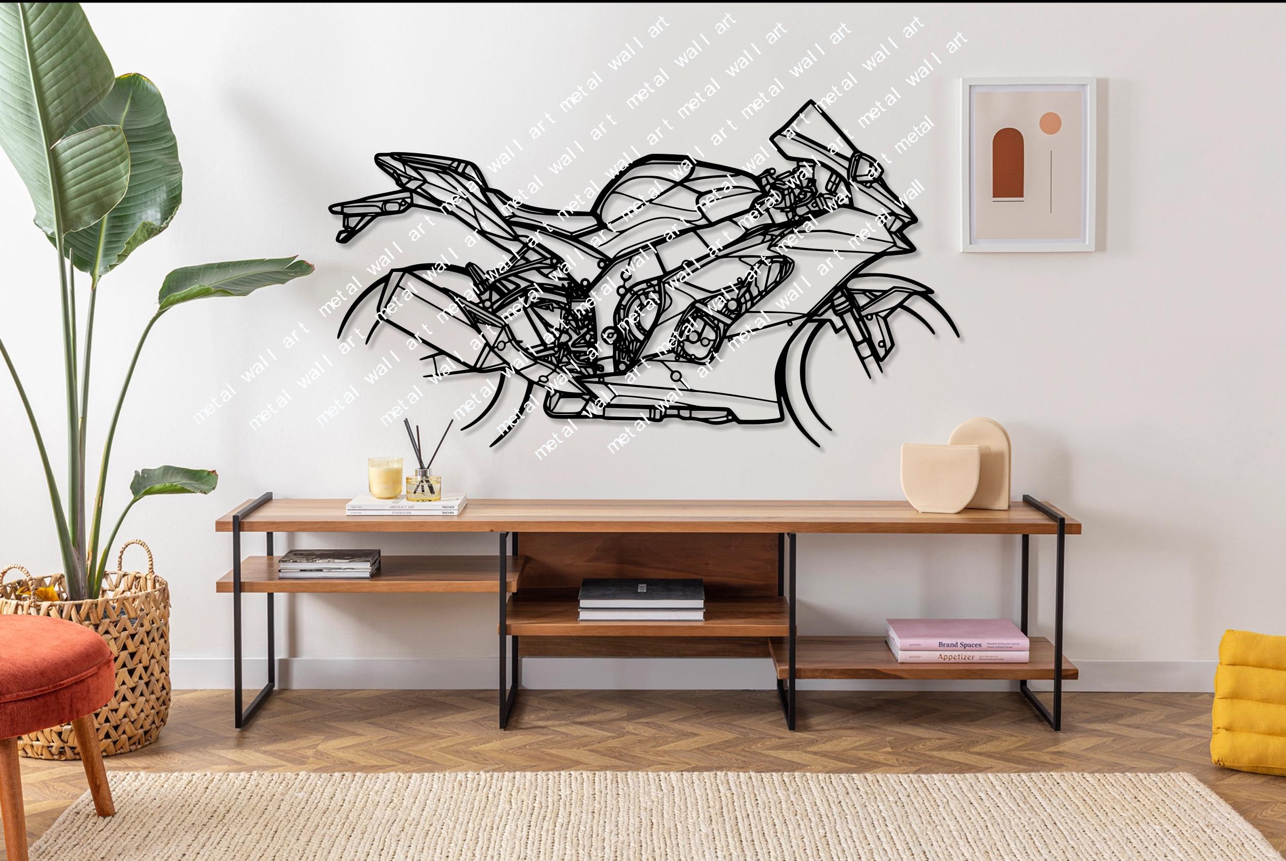 ZX-10R Motorcycle Silhouette Metal Wall Art, Unique Biker Gift