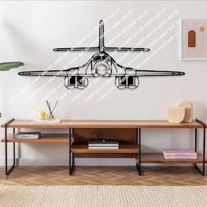 Rockwell B-1 LANCER FRONT vliegtuig metalen muurkunst, vliegtuigdecor, geschenken, aangepaste vliegtuigen muurkunst, kunst aan de muur helikopter, piloot geschenken