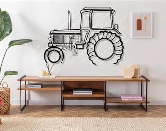 Silueta de tractor en metal para pared, decoración rústica, regalo para granjero, decoración de tractor, decoración de granja, regalo para papá, regalo del Día del Padre