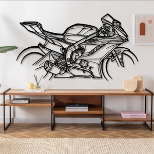 R6 Motorcycle Silhouette Metal Wall Art, Unique Biker Gift, Motorcycle Decor For Men, Motorbike Enthusiast Gift Idea, Birthday