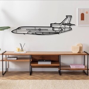 Silueta de avión Falcon 7X, arte de pared de metal, decoración de pared de avión, regalos, regalo personalizado, regalo de jardinería, regalos personalizados