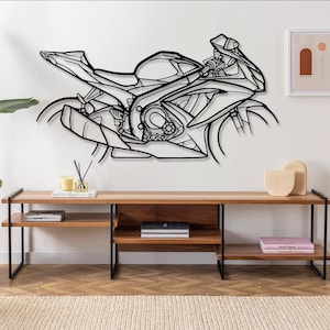 GSXR Motorrad Silhouette Metall Wandkunst, Einzigartiges Biker Geschenk, Motorrad Dekor für Männer, Geschenkidee für Motorrad-Enthusiasten, Geburtstag