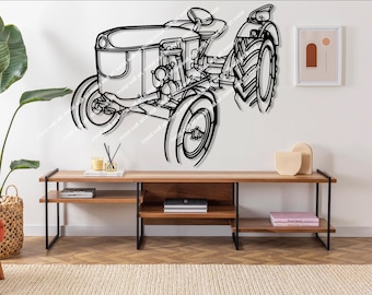 Deutz tractor silhouet metalen muurkunst, boerderijdecor, boerencadeau, tractordecor, boerderijdecor, cadeau voor vader, vaderdagcadeau