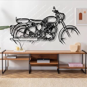 Klassische 500 Motorrad-Silhouette, Metallwandkunst, einzigartiges Bikergeschenk, Motorrad-Dekor für Männer, Geschenkidee für Motorrad-Enthusiasten, Geburtstag