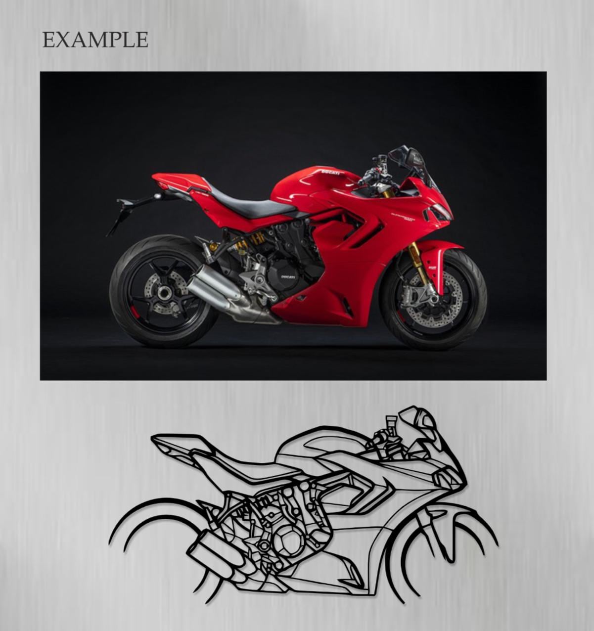 ZX-10R Motorcycle Silhouette Metal Wall Art, Unique Biker Gift