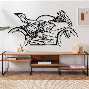 Panigale V2 Motorcycle Silhouette Metal Wall Art, Unique Biker Gift, Motorcycle Decor For Men, Motorbike Enthusiast Gift Idea, Birthday