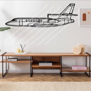 Arte de pared de metal de avión Falcon 50, decoración de aviones, regalos, arte de pared de avión personalizado, arte de pared de helicóptero, regalos de piloto