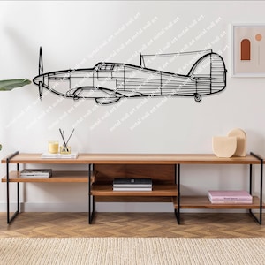 Hurricane Mk I Aircraft Metal Wall Art , Airplane Decor, Gifts, Custom Aircraft Wall Art, Helicopter Wall Art, Pilot Gifts