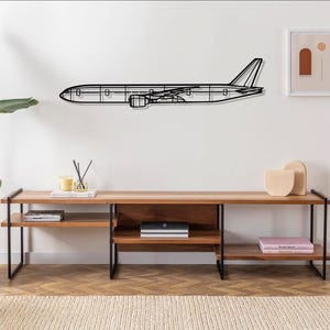 777-300ER Aeroplane Silhouette Metal Wall Art , Airplane Wall Decor, Gifts, Custom Gift, Gardening Gift, Personalized Gifts