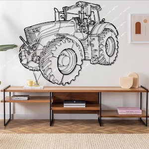 Tractor Silhouette Metal Wall Art, farmhouse decor, farmer gift, tractor decor, farm decor, gift for father, father&#39;s day gift