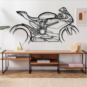 Panigale 1299 Motorcycle Silhouette Metal Wall Art, Unique Biker Gift, Motorcycle Decor For Men, Motorbike Enthusiast Gift Idea