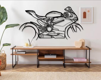Panigale 1299 Motorcycle Silhouette Metal Wall Art, Unique Biker Gift, Motorcycle Decor For Men, Motorbike Enthusiast Gift Idea