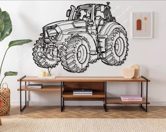 Tractor Silhouette Metal Wall Art, farmhouse decor, farmer gift, tractor decor, farm decor, gift for father, father&#39;s day gift
