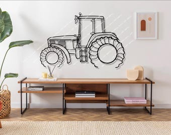 Silueta de tractor en metal para pared, decoración rústica, regalo para granjero, decoración de tractor, decoración de granja, regalo para papá, regalo del Día del Padre