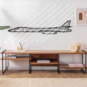 B-1 lanceervliegtuig metalen muurkunst, vliegtuigdecor, geschenken, aangepaste vliegtuigen muurkunst, helikopterkunst aan de muur, pilootcadeaus