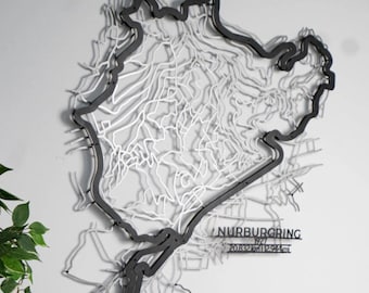 Nürburgring Nordschleife Neon Metal Wall Art, Neon Design Race Track , F1, Formula, Race Track, Gift Decor