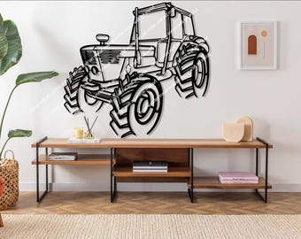 Deutz tractor silhouet metalen muurkunst, boerderijdecor, boerencadeau, tractordecor, boerderijdecor, cadeau voor vader, vaderdagcadeau