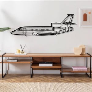 Silueta de avión Falcon 900EX, arte de pared de metal, decoración de pared de avión, regalos, regalo personalizado, regalo de jardinería, regalos personalizados