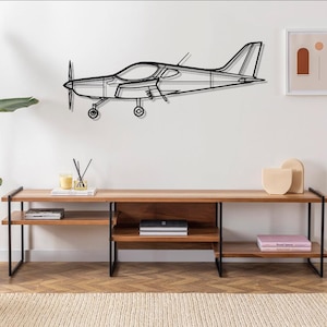 Bristell Airplane Silhouette Metal Wall Art , Airplane Wall Decor, Gifts, Custom Gift, Gardening Gift, Personalized Gifts