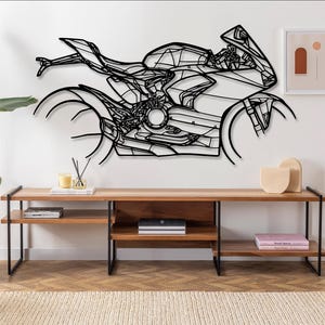 Panigale V2 Bayliss Motorcycle Silhouette Metal Wall Art, Unique Biker Gift, Motorcycle Decor For Men, Motorbike Enthusiast Gift Idea