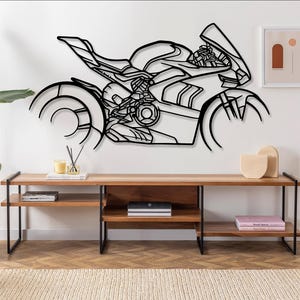 Panigale v4r Motorcycle Silhouette Metal Wall Art, Unique Biker Gift, Motorcycle Decor For Men, Motorbike Enthusiast Gift Idea, Birthday