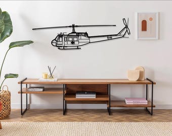 UH-1 Iroquois Huey 1970 Helicopter Metal Wall Art , Airplane Decor, Gifts, Custom Aircraft Wall Art, Helicopter Wall Art, Pilot Gifts