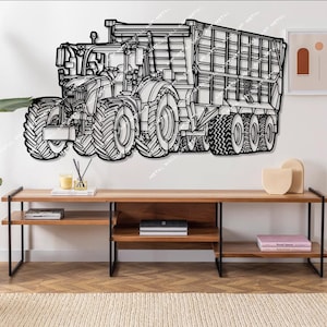Tractor Silhouette Metal Wall Art, farmhouse decor, farmer gift, tractor decor, farm decor, gift for father, father&#39;s day gift