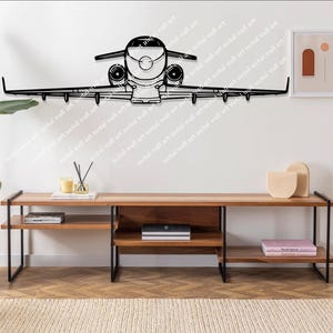 Challenger 300 Front Aircraft Metal Wall Art , Airplane Decor, Gifts, Custom Aircraft Wall Art, Helicopter Wall Art, Pilot Gifts