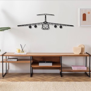 C-5 Galaxy Front Aircraft Silhouette Metal Wall Art , Airplane Wall Decor, Gifts, Custom Gift, Gardening Gift, Personalized Gifts
